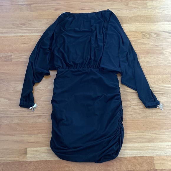 Boston Proper XS Black Dress With Gold Details and Slits on the Arms - Picture 4 of 7